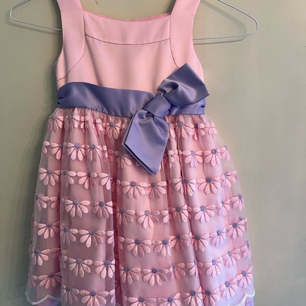 American Girl Pink Sleeveless Square Neck Sundress